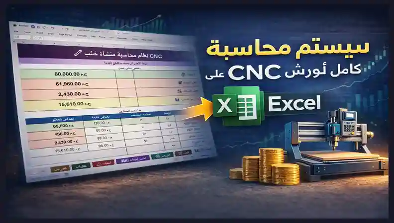 سيستم محاسبة كامل على Excel لورش CNC 🔥